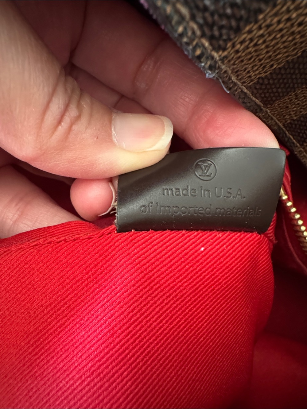 Louis Vuitton Graceful MM Damier Ebene Hobo Bag Red Interior w Box - Picture 13 of 14